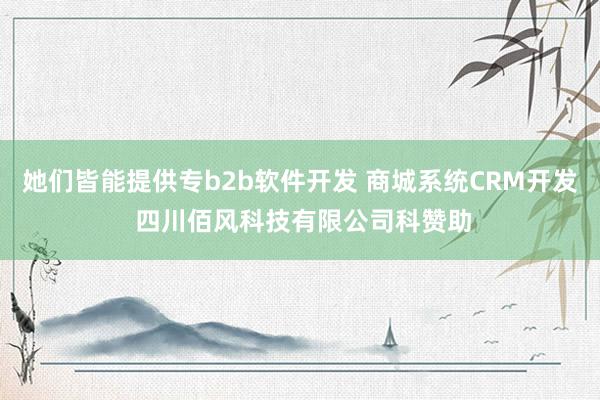 她们皆能提供专b2b软件开发 商城系统CRM开发 四川佰风科技有限公司科赞助